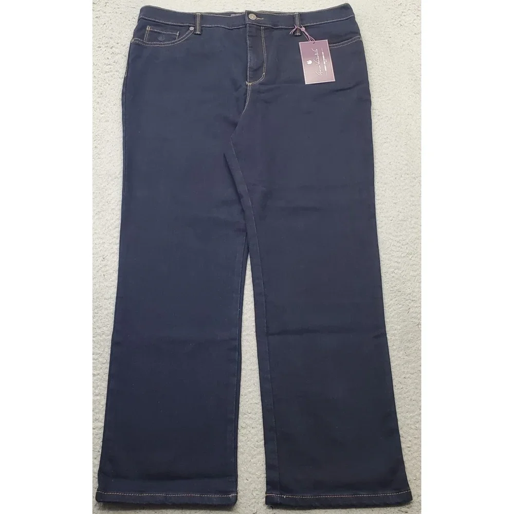 Gloria Vanderbilt Amanda Tapered Leg Jeans Womens 16P Blue Denim Classic Rise